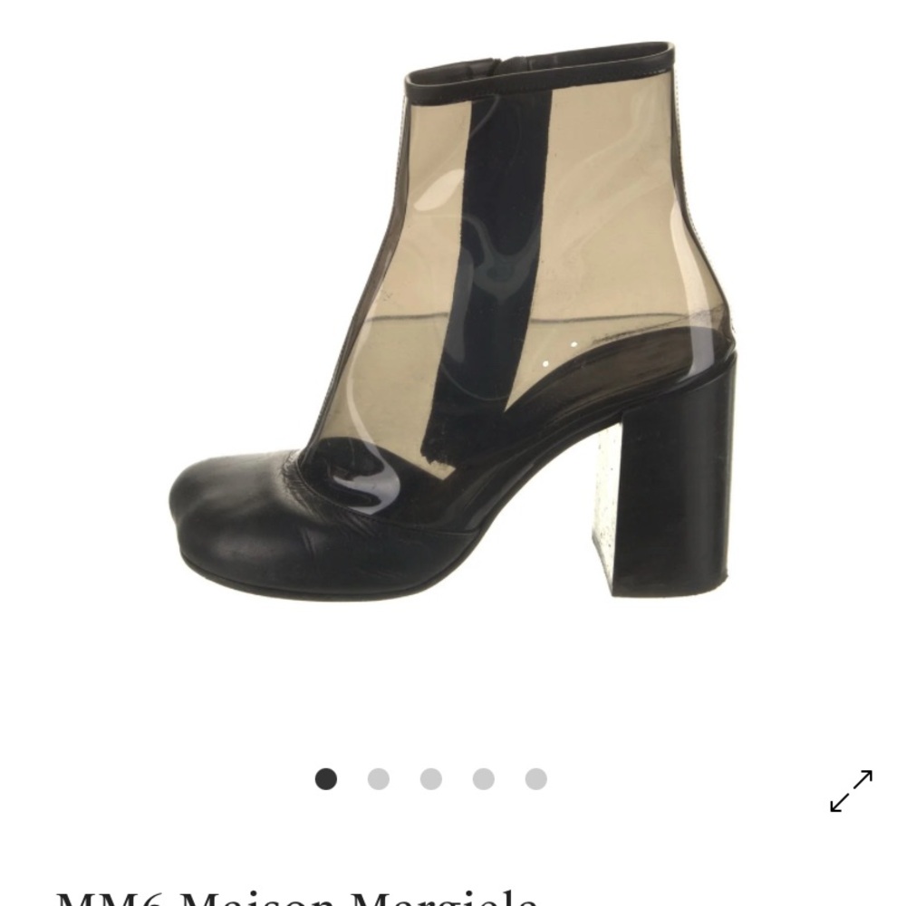 MM6 Maison Martin Margiela Black and Transparent Heeled Boots